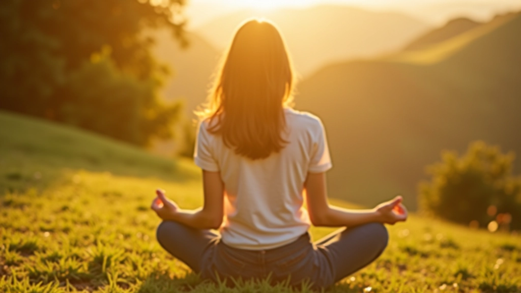 Pessoa numa posição relaxada em espaço natural, representando paz e equilíbrio no trabalho